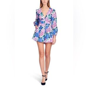 Zimmermann Purple Poppy Floral Print Playsuit Romper - Size 0
